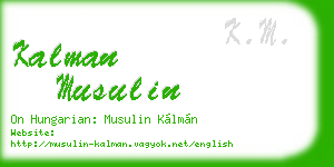 kalman musulin business card